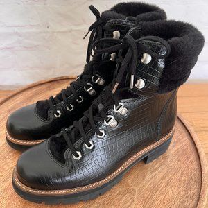 NWOT Clarks Orianna Hiker Boot Black Croc - Size 7.5